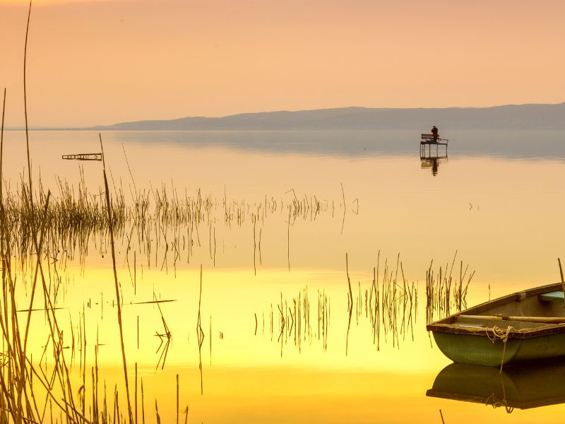 Balatonmeer zonsondergang